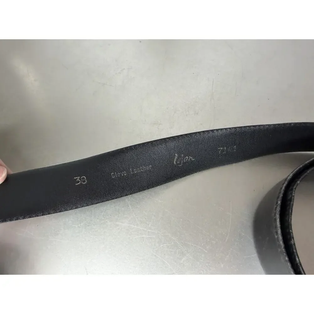 Vintage Lejon Italian Calfskin Leather Belt Mens Sz 38 Black Nordstrom